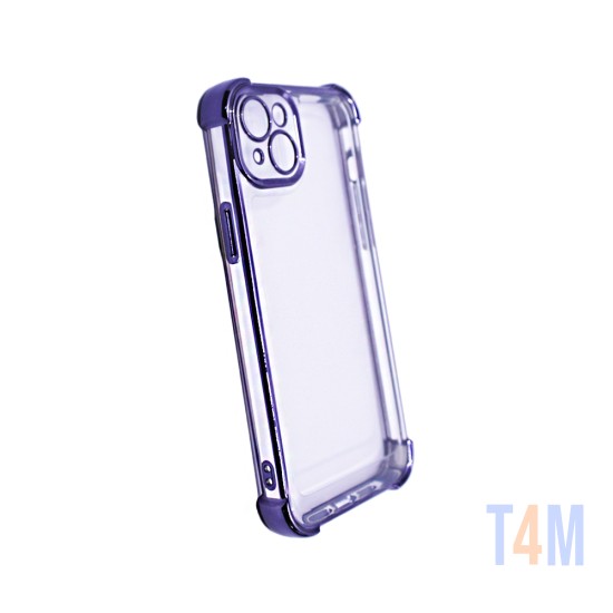 Capa de Silicone Duro com Lente de Câmara Série Q para Apple iPhone 13 Roxo